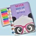 CADERNO INTELIGENTE A5 8 DISCOS COM POST IT PANDA FOFO CAPA DURA