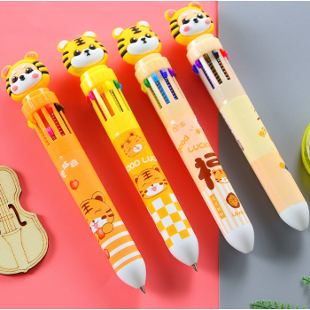 CANETA 10 CORES TEMA TIGRE