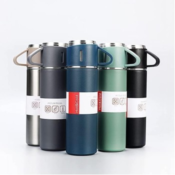 Garrafa Termica Inox 500ml Agua ou Cafe Com tampa Copinho Academia Escolar - 20135