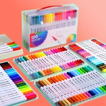 KIT DE CANETINHAS 2 EM 1 - 120 CORES / SCB008