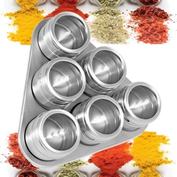 PORTA TEMPEROS  INOX TRIANGULAR COM 6 POTES REF5977