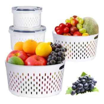 KIT ORGANIZADORES DE GELADEIRA COM CESTO KLH2349	