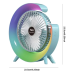 Ventilador Portátil com Luz LED Arco-Íris, Recarregável via USB