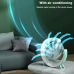 Ventilador Portátil com Luz LED Arco-Íris, Recarregável via USB