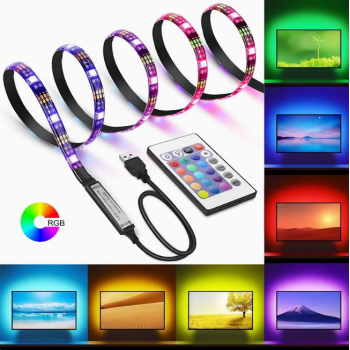 Conector de Fita LED RGB 5050 5V - Alto Brilho, Controle IR e USB