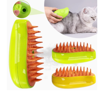 Escova Recarregável para Pets – Cerdas de Silicone com Reservatório Interno – Modelo Mango
