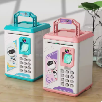 Cofre Cofrinho Eletrônico com Senha, Porta-moedas, Caixa de Economia Automática para Crianças