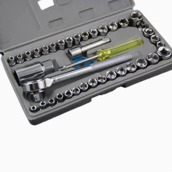 Conjunto de Ferramentas 40 Peças – Chave de Soquete, Catraca e Acessórios para Reparo Automotivo