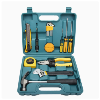  Conjunto de Ferramentas Domésticas Multifuncionais – Kit de Reparo com Caixa de Ferramentas Portátil