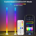 Lâmpada de Piso LED com Controle Remoto – Interface USB, Mudança de Cor RGB, Ideal para Quarto e Ambientes Modernos