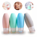Kit com 4 Frascos de Silicone para Viagem – Porta Shampoo, Creme e Cosméticos (90ml)