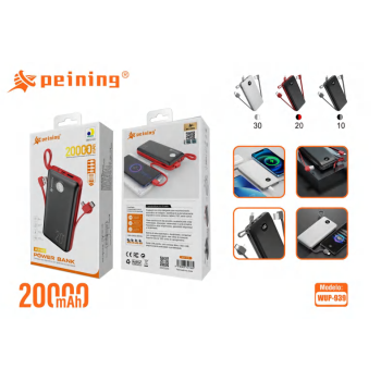 WUP-939 Carregador Auxiliar Bateria Portátil Power Bank 20000mah