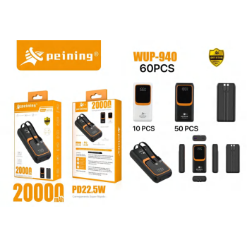WUP-940 Carregador Portátil Powerbank Turbo Rápido 20000mah