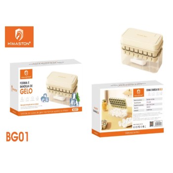 BG01 Caixa Forma Fábrica E Armazenagem De Gelo 64 Cubos de Gelo 