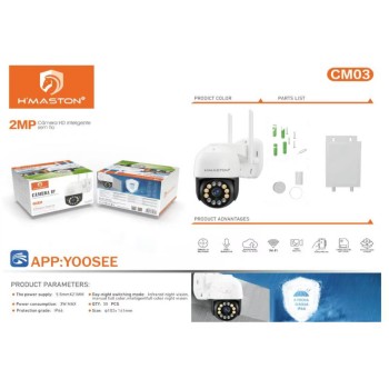 CM03 Câmera Segurança Wifi Ip Inteligente Rastreamento 360°