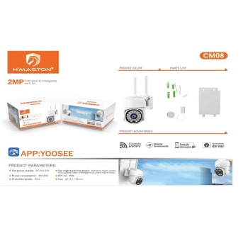CM08 Câmera De Segurança（8161） 5G wi-fi externa  full hd yoosee gira 360 