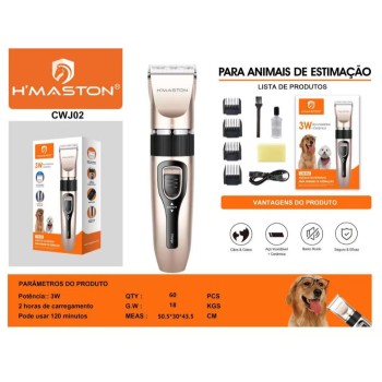 CWJ02 Maquina De Tosar Cachorro Para Pet Recarregável Cães Gatos Pet