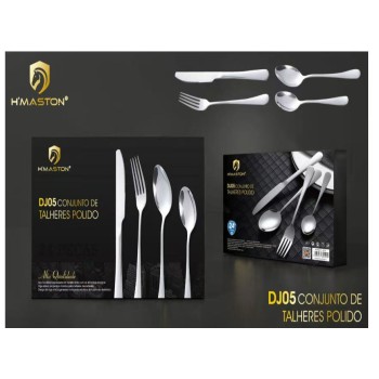 DJ05 Faqueiro 24 Peças Aço Inox Na Caixa Presentes (prata)