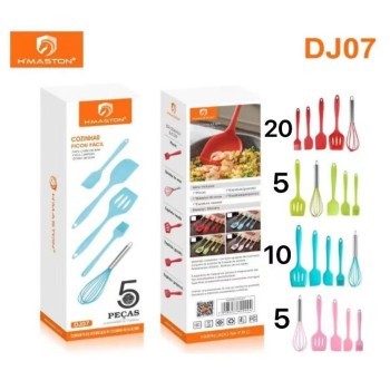 DJ07 Conjunto De Utensílios 5 Peças De Silicone Para Cozinha