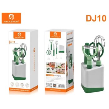 DJ10 Kit de utensílios 5 Peças , descascador de frutas, faca, tesoura, batedor de ovos, cozinha multifuncional