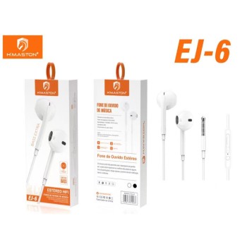 EJ-6 Fone de ouvido Som estéreo com Microfone