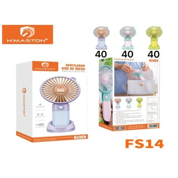 FS14 Mini Ventilador Portátil De Mão Mesa Usb Recarregável