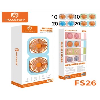 FS26 Duplo De Mesa Portátil Mini Ventilador De Mesa Usb Recarregável