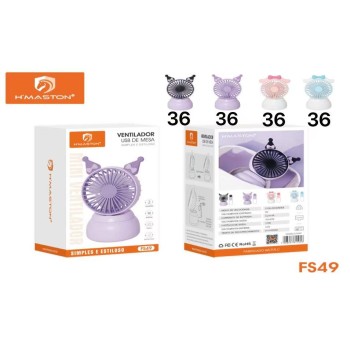 FS49 Mini Ventilador Portátil De Mão Mesa Usb Recarregável
