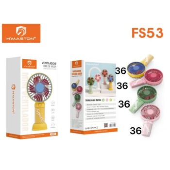 FS53 Mini Ventilador Portátil De Mão Mesa Usb Recarregável
