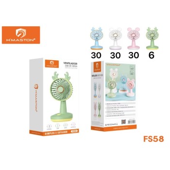FS58 Mini Ventilador Portátil De Mão Mesa Usb Recarregável