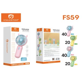 FS59 Mini Ventilador Portátil De Mão Mesa Usb Recarregável