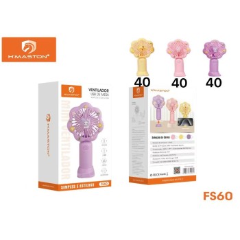 FS60 Mini Ventilador Portátil De Mão Mesa Usb Recarregável