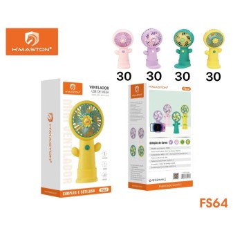 FS64 Mini Ventilador Portátil De Mão Mesa Usb Recarregável