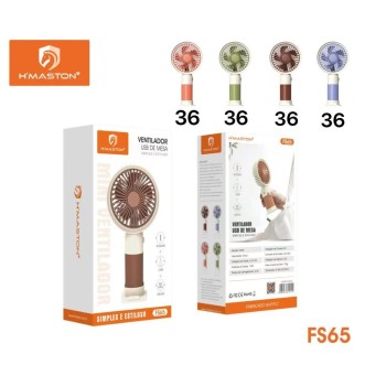 FS65 Mini Ventilador Portátil De Mão Mesa Usb Recarregável