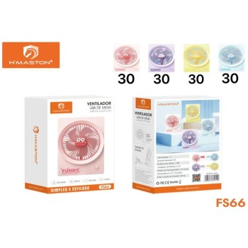 FS66 Portátil Recarregavel Usb Velocidades Square Mini Fan