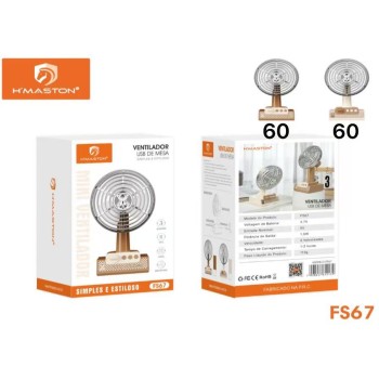 FS67 Mini Ventilador Portátil De Mesa Usb Recarregável