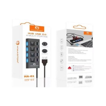 HA-01 USB 2.0 4-Portas HUBs Expansão Multi HUB Splitter Alta Velocidade Carregamento Computador Dados