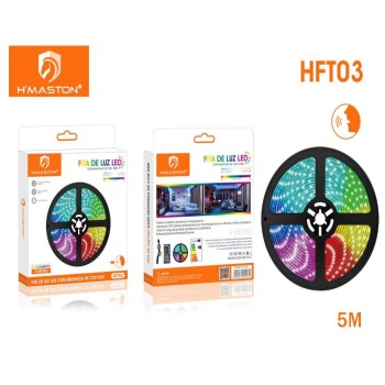 HFT03 Fita Led Inteligente Rgb 5Metros 5v Usb Para Tv Pc 