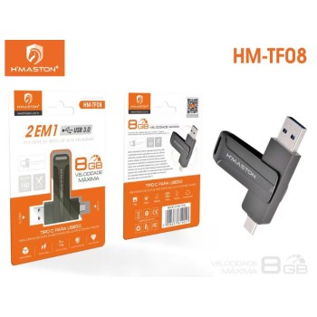HM-TF08 Pen Drive 2 Em 1 Tipo C pen drive Memória Vara 8GB cle flash memoria