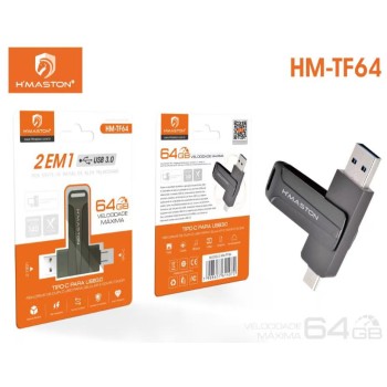 HM-TF64 Pen Drive 2 Em 1 Tipo C pen drive Memória Vara 64GB cle flash memoria