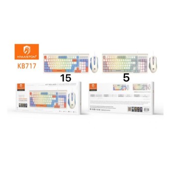 KB717 Kit Teclado E Mouse Com Fio Gamer Luz Rgb 