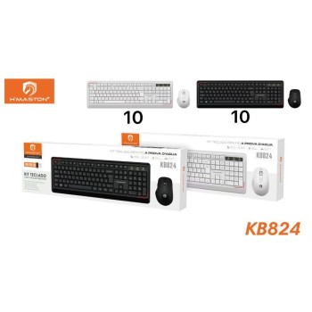 KB824 Teclado com Mouse sem Fio  Kit