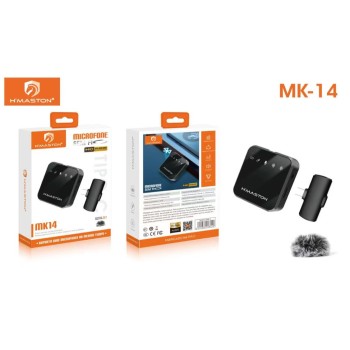 MK-14 Microfone Sem Fio Lapela Celular Tipo C Vlog Gravação De Vídeo