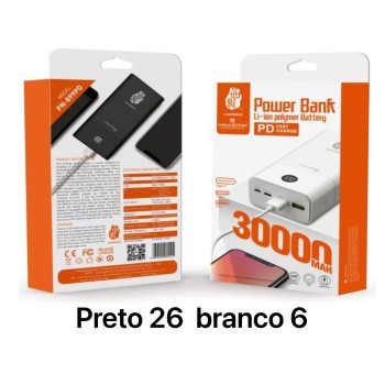 PN-899PD Carregador Portátil 30.000mah Branco/Preto