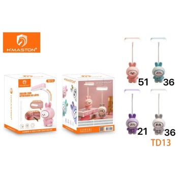 TD13 Abajur Luminária De Mesa Coelho Fofo Desenho animado  LED USB