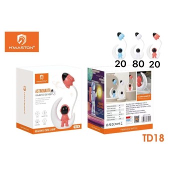 TD18 Luminaria Mesa Quarto Infantil Led Astronauta Cores