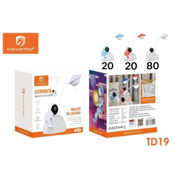 TD19 Luminaria Mesa Quarto Infantil Led Astronauta Cores