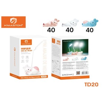TD20 Luminária Abajur De Mesa Coelho Fofo Com Luz Noturna 