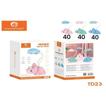 TD23 Triceratops Luminária De Mesa Recarregável Usb Led 
