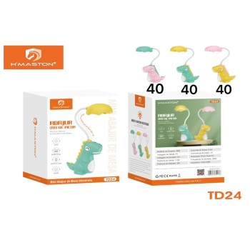 TD24 Luminária Abajur De Mesa Dinossauro Com Luz 